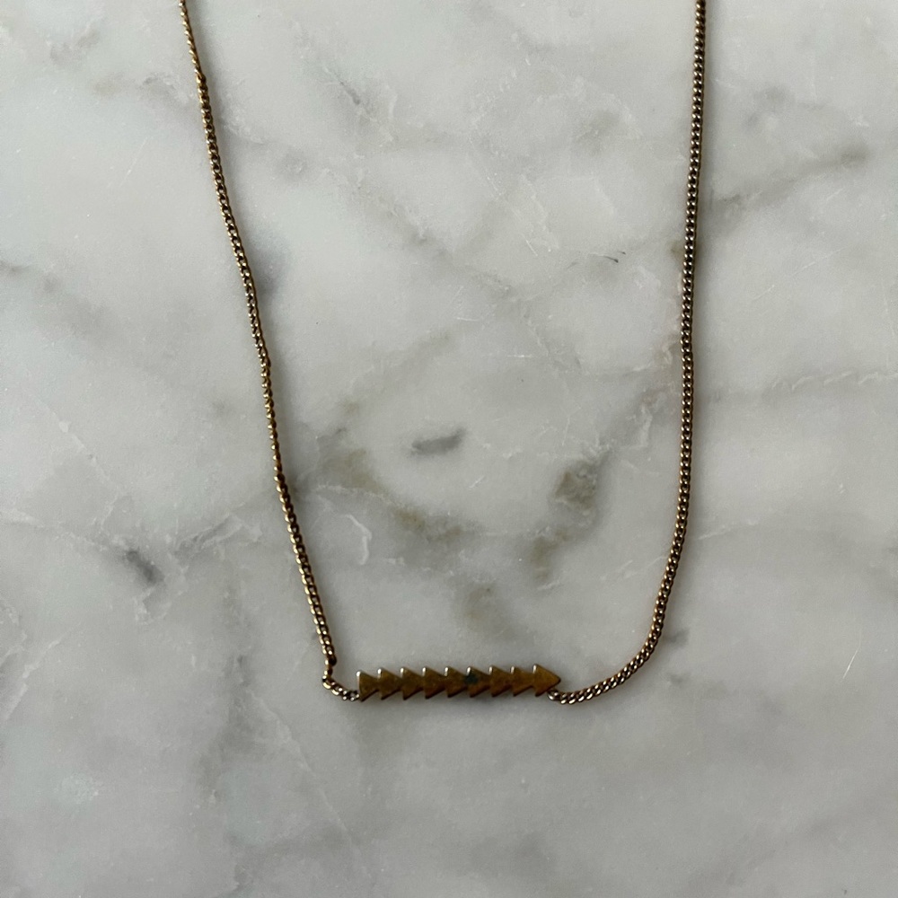 Madewell Gold Arrow Bar Necklace